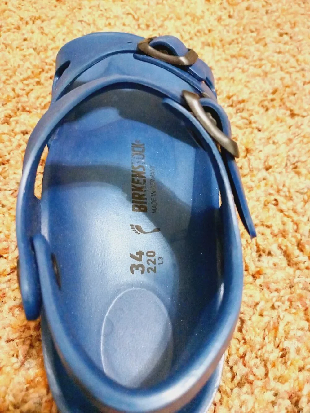 Kid's Birkenstock Blue Rio Sandals Size 34 3 better 2 or 2 1/2  Backstrap Water